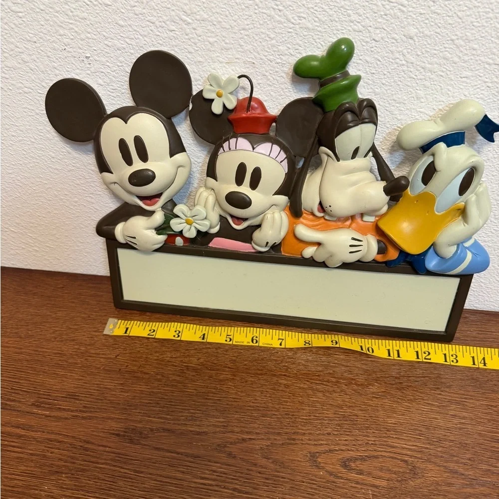 Disney Magnetic Nameplate Wall Plaque – Mickey, Minnie, Goofy & Donald 14” Resin